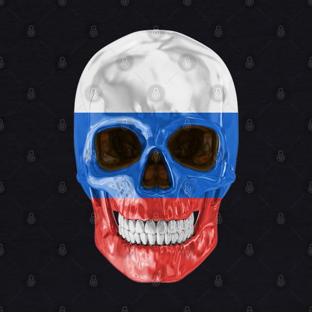 Russia Flag Skull - Gift for Russian With Roots From Russia by Country Flags